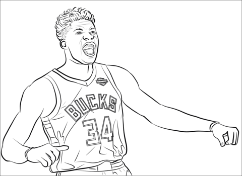 Giannis Antetokounmpo Coloring Page